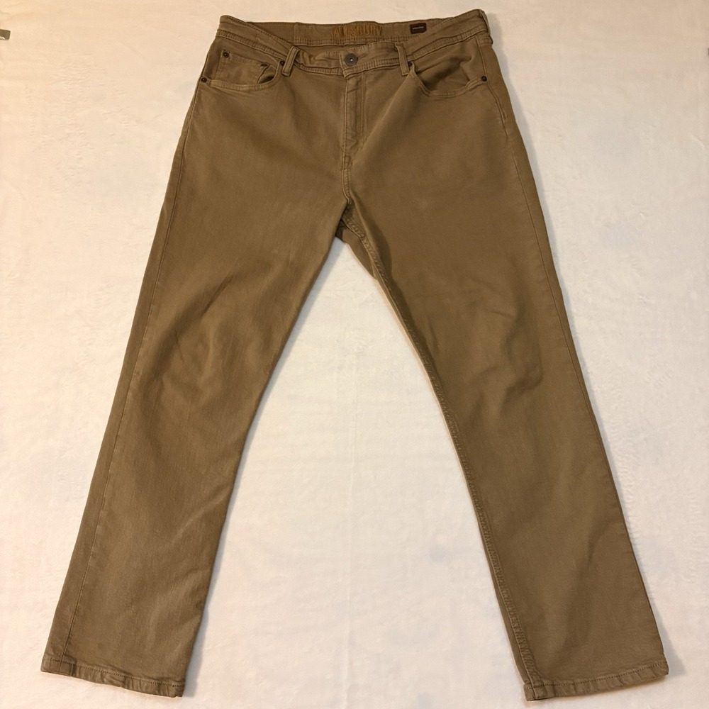 Alesbury Men's Camel Brown Straight Leg Pants Stretch Size 36x30 Casual